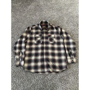 Dixxon Flannel Thorogood Shirt Men's Size XL Red/Tan/Black Plaid Pearl Snap